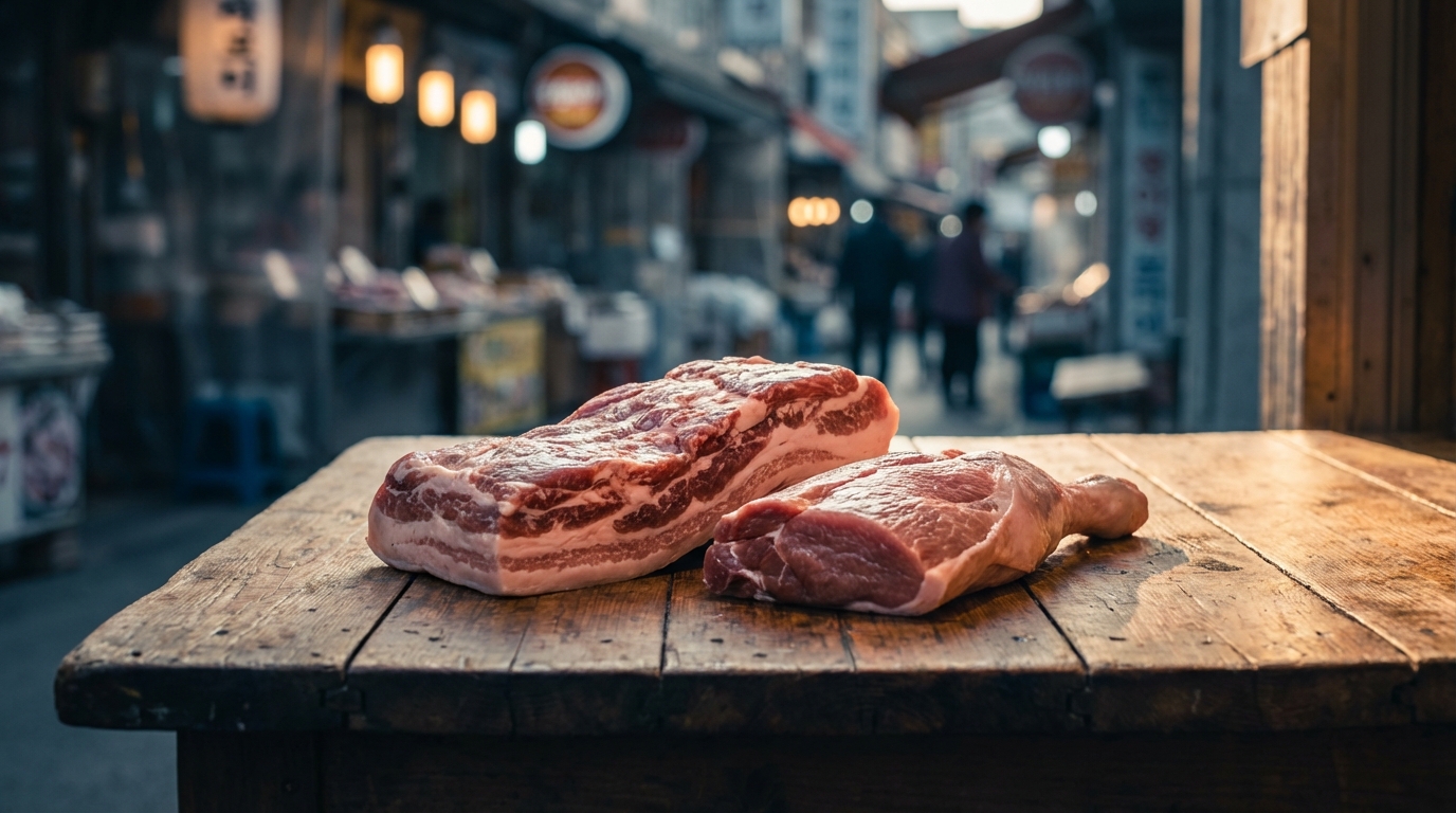 삼겹살과 앞다릿살의 소비 패턴 변화를 보여주는 이미지.