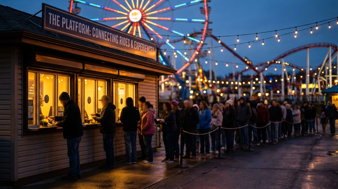 활발한 거래가 일어나는 놀이공원 매표소, 증권사의 플랫폼 비즈니스 모델 비유